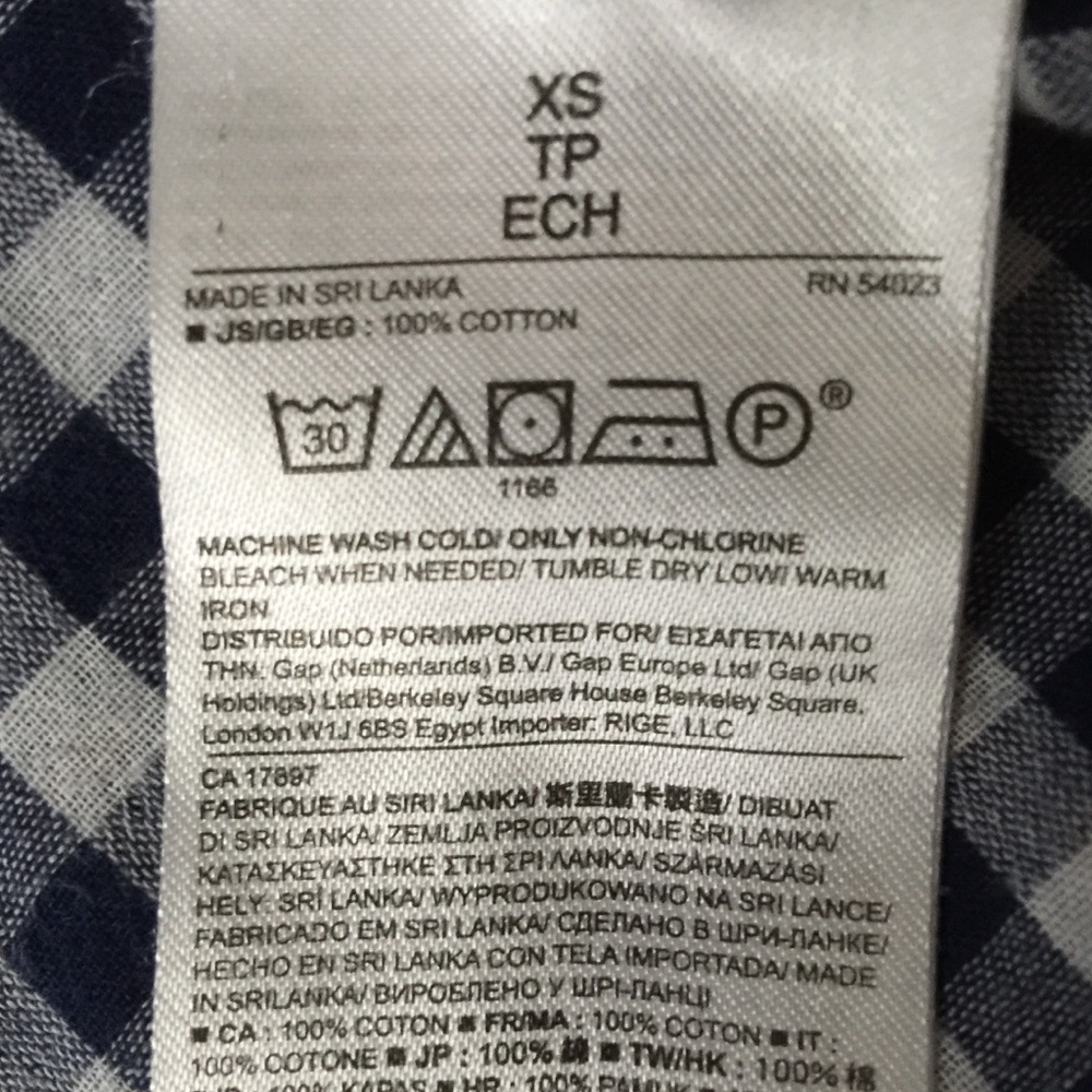 SOLD BANANA REPUBLIC Soft Wash Blue Plaid Shirt XS - Picture 8 of 8